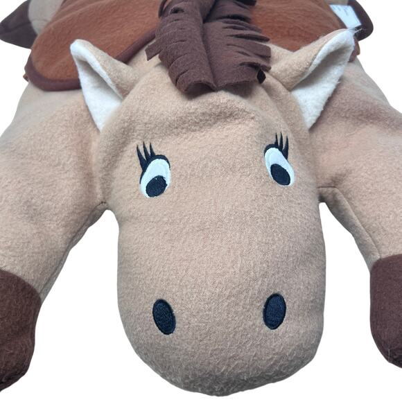 Crown Crafts Horse Plush Pillow Buddies Large 25" Vintage Tan Brown Saddle - Picture 2 of 7